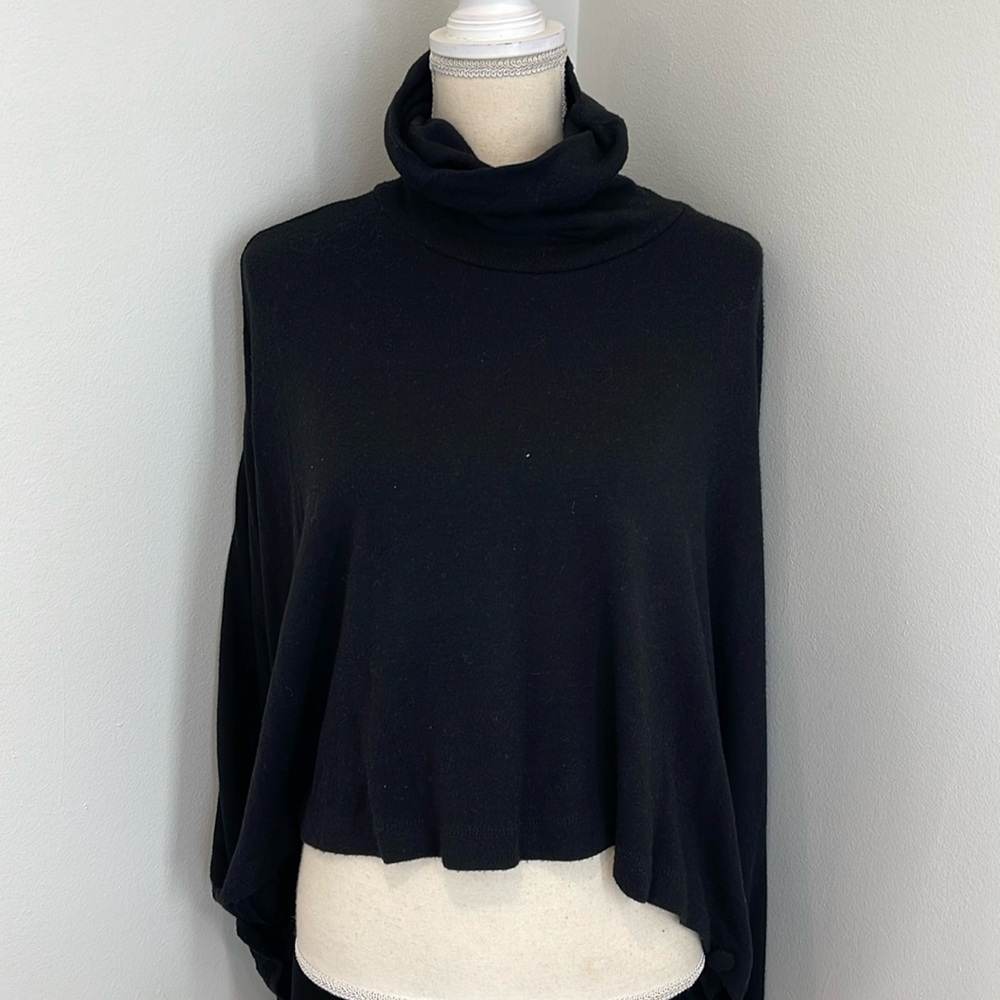 Venti 6 Button Sleeve Turtle neck sweater/poncho/shrug
